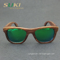 Bamboo green lens sun glasses customized brwon bamboo polarized sunglasses